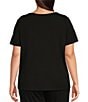 Color:Black - Image 2 - Plus Size Tencel Lightweight Jersey Crew Neck Short Sleeve Shirt