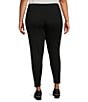 Color:Black - Image 2 - Plus Size Tencel™ Organic Cotton Knit Jersey High Waisted Ankle Leggings