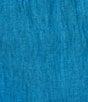 Eileen Fisher Plus Size Washed Organic Linen Elastic Waist Wide Leg Cropped Pants, Color:Oahu Blue - Image 4