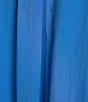 Color:Calypso - Image 3 - Plus Size Washed Organic Cotton Poplin Point Collar Elbow Sleeve Midi Shirt Dress