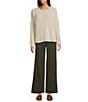 Eileen Fisher Ponte Wide Leg Full Length Trouser, Color:Wildland - Image 3