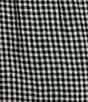 Color:Black/White - Image 4 - Puckered Check Organic Linen Elastic Waist A-Line Gathered Midi Skirt