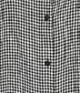 Eileen Fisher Puckered Organic Linen Gingham Mandarin Collar Short Sleeve Coordinating Top, Color:Black White - Image 4