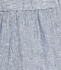 Eileen Fisher Puckered Organic Linen Yarn-Dyed Stripe Elastic Waist Pull-On Pants, Color:Ink - Image 4