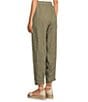 Eileen Fisher Puckered Organic Linen Yarn-Dyed Stripe Elastic Waist Pull-On Pants, Color:Branch - Image 4
