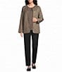 Eileen Fisher Quilted Round Neck Long Sleeve Short Coat - Image 3
