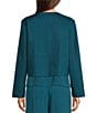 Eileen Fisher Quilted Silk Round Neck Long Sleeve Jacket, Color:Harbor - Image 2