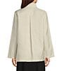 Eileen Fisher Quilted Silk Stand Collar Long Sleeve Open Front Jacket, Color:Bone - Image 2