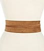 Eileen Fisher Reversible Suede Leather Wide Wrap Belt, Color:Saddle - Image 1