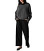 Eileen Fisher Ribbed Knit Round Neck Long Sleeve Button-Front Cardigan - Image 3