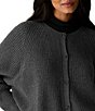 Eileen Fisher Ribbed Knit Round Neck Long Sleeve Button-Front Cardigan - Image 4