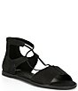 Color:Black - Image 1 - Rose Tumbled Nubuck Gladiator Sandals