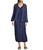 Eileen Fisher Sheer Silk Georgette Tie Front Bracelet Sleeve Cardigan, Color:Bluette - Image 3