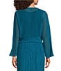 Eileen Fisher Sheer Silk Georgette Tie Front Bracelet Sleeve Cardigan, Color:Dragonfly - Image 2