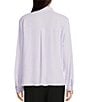 Color:Wisterisa - Image 2 - Silk Georgette Crepe Point Collar Long Sleeve Button-Front Shirt