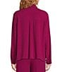 Color:Rhapsody - Image 2 - Silk Georgette Crepe Point Collar Long Sleeve Button-Front Shirt