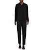 Eileen Fisher Silk Georgette Crepe Point Collar Long Sleeve Button-Front Shirt, Color:Black - Image 3