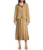 Eileen Fisher Silk Linen-Blend Stand Collar Long Sleeve Pocketed Boxy Fit Jacket, Color:Biscuit - Image 4