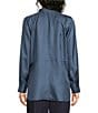 Eileen Fisher Silk Twill Mandarin Collar Long Sleeve Button-Front Shirt - Image 2
