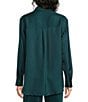 Eileen Fisher Silk Twill Point Collar Long Sleeve Button-Front Shirt - Image 2
