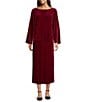 Eileen Fisher Silk Velvet Flared Midi Skirt, Color:Ruby - Image 3