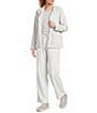 Eileen Fisher Slubby Organic Cotton-Linen High Collar Long Sleeve Zip-Up Jacket - Image 3