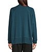 Eileen Fisher Organic Cotton Blend Soft Knit High Neck Long Sleeve Top, Color:Alpine - Image 2