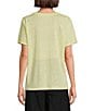 Color:Citrus - Image 2 - Solid Organic Linen Jersey Crew Neck Short Sleeve Tee Shirt