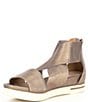 Color:Platinum - Image 4 - Sport Suede Criss Cross Banded Wedge Platform Sandals