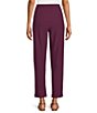 Eileen Fisher Stretch Crepe Flat Front Ankle Tapered Pants, Color:Blackberry - Image 2