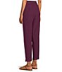 Eileen Fisher Stretch Crepe Flat Front Ankle Tapered Pants, Color:Blackberry - Image 4