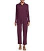 Eileen Fisher Stretch Crepe Flat Front Ankle Tapered Pants, Color:Blackberry - Image 5
