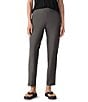 Eileen Fisher Stretch Crepe Flat Front Slim Ankle Pants, Color:Rye - Image 1