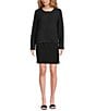 Eileen Fisher Stretch Crepe Straight Mini Skirt, Color:Black - Image 3