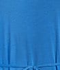 Color:Calypso - Image 3 - Stretch Jersey Knit Scoop Neck Sleeveless Drawstring Racerback A-Line Midi Dress