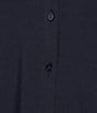 Eileen Fisher Stretch Jersey Knit V-Neck Long Sleeve Button Front Top, Color:Ink - Image 4