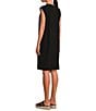 Color:Black - Image 4 - Stretch Jersey Round Neck Cap Sleeve Sheath Dress