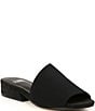 Color:Black - Image 1 - Stretch Knit Asymmetrical Slide Sandals