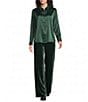 Eileen Fisher Stretch Silk Charmeuse Point Collar Long Sleeve Button-Front Shirt - Image 3