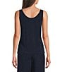Eileen Fisher Stretch Silk Jersey Scoop Neck Sleeveless Slim Tank - Image 2