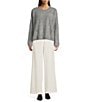 Eileen Fisher Stretch Wool Blend Crepe Wide Leg Trouser Pants, Color:Soft White - Image 5