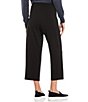 Color:Black - Image 2 - Tencel Jersey Straight Cropped Wide Leg Crop Pants