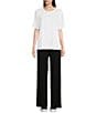 Eileen Fisher Tencel™ Lyocell Stretch Knit Jersey Wide Leg Pull-On Pants - Image 3