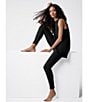 Color:Black - Image 4 - Tencel™ Organic Cotton Knit Jersey High Waisted Slim Ankle Leggings