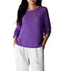 Eileen Fisher Textural Knit Round Neck Long Sleeve Pullover Sweater - Image 1