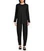 Eileen Fisher Texture Stretch Rib Knit Lantern Ankle Pants - Image 3