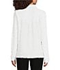 Eileen Fisher Textured Bubble Jacquard Point Collar Long Sleeve Button-Front Shirt - Image 2
