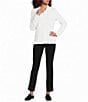 Eileen Fisher Textured Bubble Jacquard Point Collar Long Sleeve Button-Front Shirt - Image 3