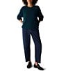Eileen Fisher Textured Ribbed Crew Neck Long Sleeve Sweater - Image 3