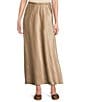 Eileen Fisher Textured Satin Elastic Waist Bias Maxi Skirt, Color:Biscuit - Image 1